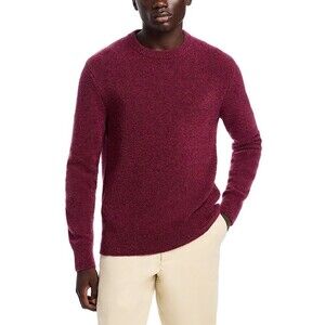 GALLIA Sweater Mens Large Burgundy Pullover Crew Boucle Knit Wool GILROY $335